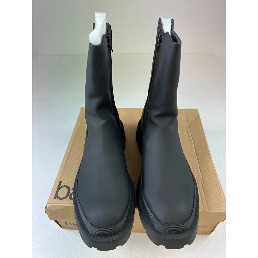 Bar III Womens Tikka Chelsea Boots Black Square Toe Water-Resistant Shoes Sz 10M
